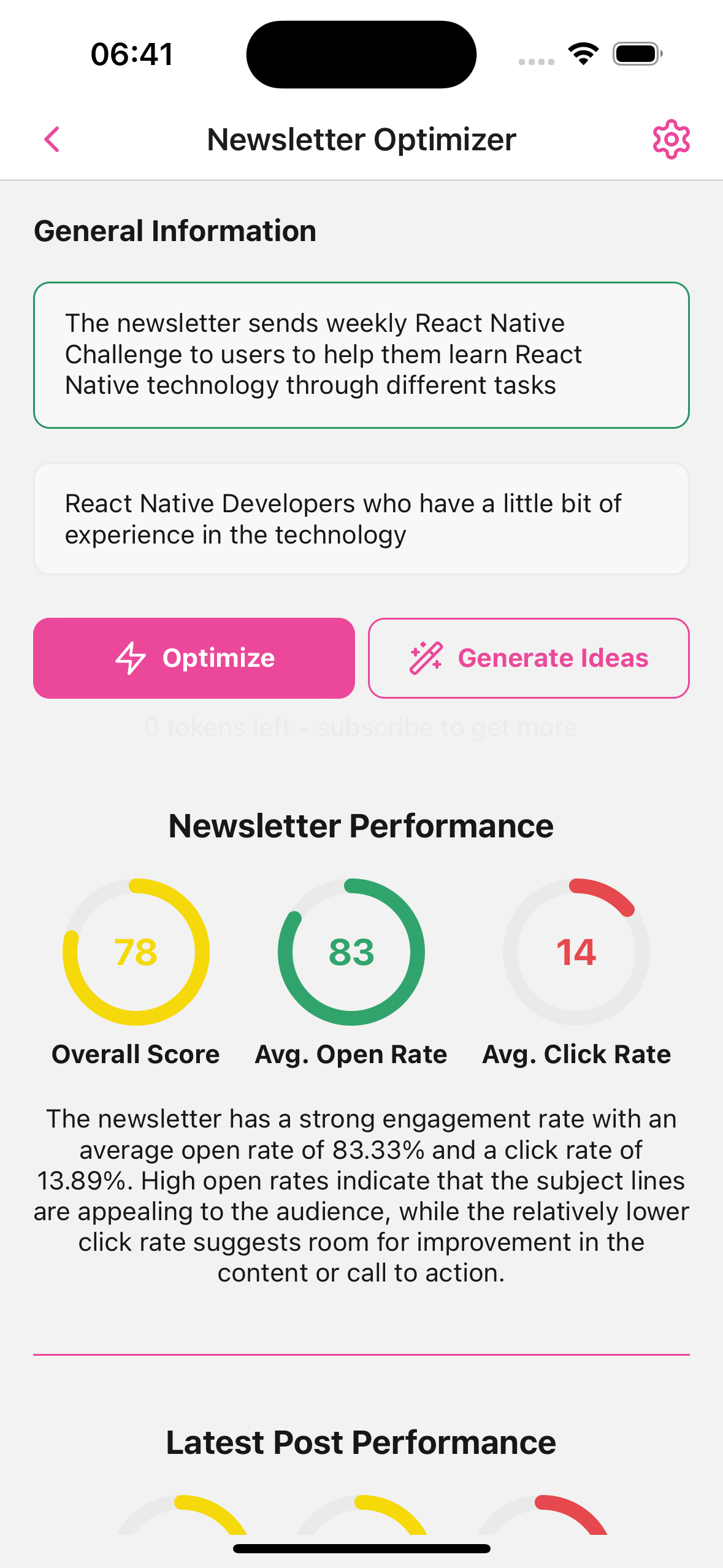 Newsletterytics screenshot
